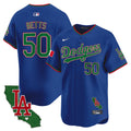Men's Dodgers Mexico California Patch Vapor Premier Limited Jersey V4 - All Stitched - Royal, Mookie Betts