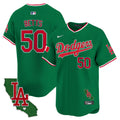 Men's Dodgers Mexico California Patch Vapor Premier Limited Jersey V4 - All Stitched - Green, Mookie Betts