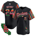 Men's Dodgers Mexico California Patch Vapor Premier Limited Jersey V5 - All Stitched - Black, Kobe Bryant