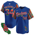 Men's Dodgers Mexico California Patch Vapor Premier Limited Jersey V5 - All Stitched - Royal, Fernando Valenzuela