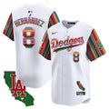 Men's Dodgers Mexico California Patch Vapor Premier Limited Jersey V5 - All Stitched - White, Kike Hernandez