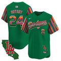Men's Dodgers Mexico California Patch Vapor Premier Limited Jersey V5 - All Stitched - Green, Kobe Bryant