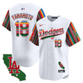 Men's Dodgers Mexico California Patch Vapor Premier Limited Jersey V5 - All Stitched - White, Yamamoto