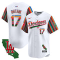 Men's Dodgers Mexico California Patch Vapor Premier Limited Jersey V5 - All Stitched - White, Shohei Ohtani