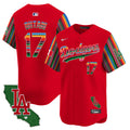 Men's Dodgers Mexico California Patch Vapor Premier Limited Jersey V5 - All Stitched - Red, Shohei Ohtani