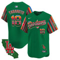 Men's Dodgers Mexico California Patch Vapor Premier Limited Jersey V5 - All Stitched - Green, Yamamoto