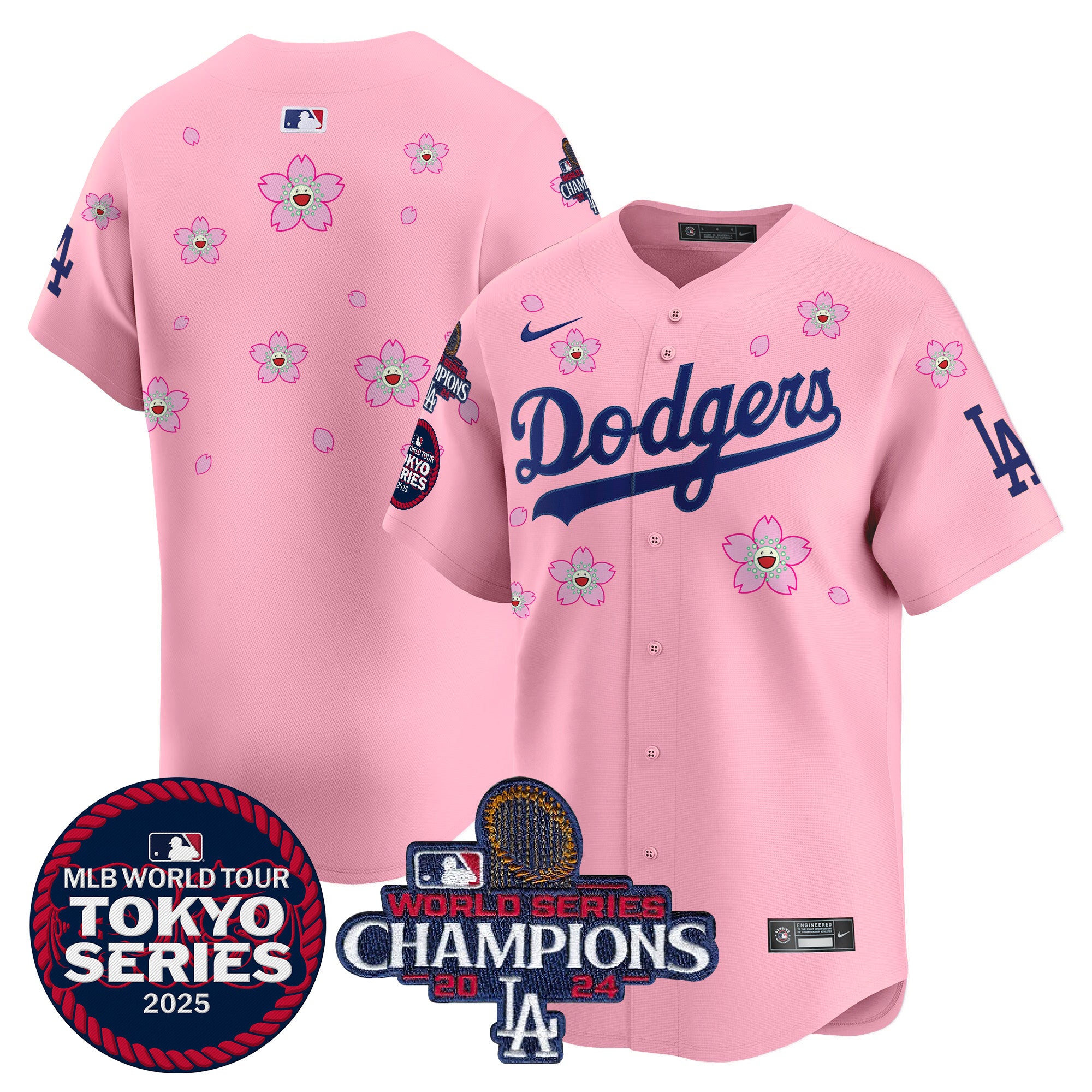 Men's Dodgers 2024 World Series Champions Patch Vapor Premier Limited Jersey V3 - All Stitched - Alternate Royal, Fernando Valenzuela