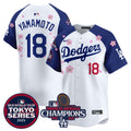 Men's Dodgers 2024 World Series Champions Patch Vapor Premier Limited Jersey V3 - All Stitched - White Gold, Mookie Betts