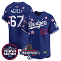 Men's Dodgers 2024 World Series Champions Patch Vapor Premier Limited Jersey - All Stitched - Royal, Kike Hernandez