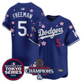 Men's Dodgers 2024 World Series Champions Patch Vapor Premier Limited Jersey - All Stitched - Royal, Yamamoto