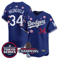 Men's Dodgers 2024 World Series Champions Patch Vapor Premier Limited Jersey - All Stitched - Alternate White, Yamamoto
