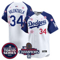 Men's Dodgers 2024 World Series Champions Patch Vapor Premier Limited Jersey V3 - All Stitched - Alternate Royal, Kike Hernandez