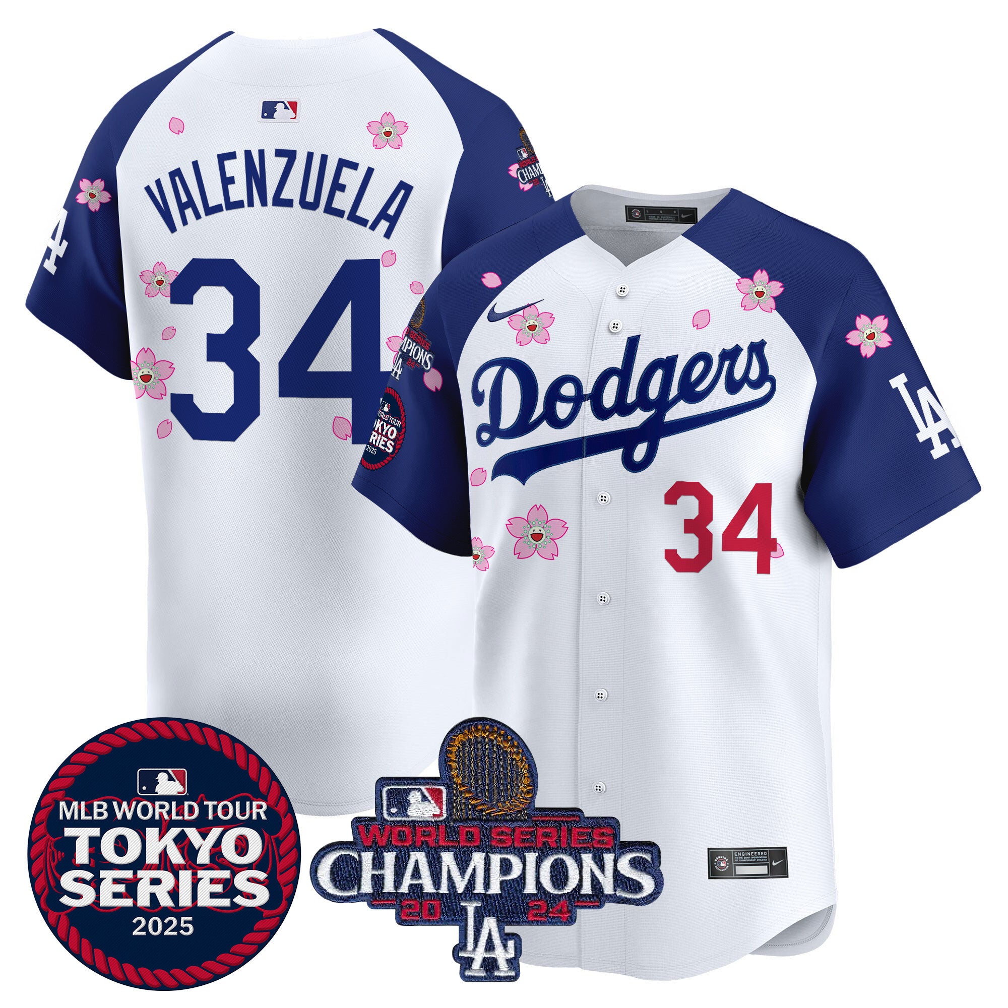Men's Dodgers 2024 World Series Champions Patch Vapor Premier Limited Jersey V3 - All Stitched - Alternate Royal, Kike Hernandez