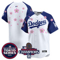 Men's Dodgers 2024 World Series Champions Patch Vapor Premier Limited Jersey V3 - All Stitched - White Gold, Team