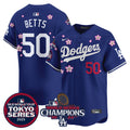 Men's Dodgers 2024 World Series Champions Patch Vapor Premier Limited Jersey - All Stitched - Royal, Tommy Edman