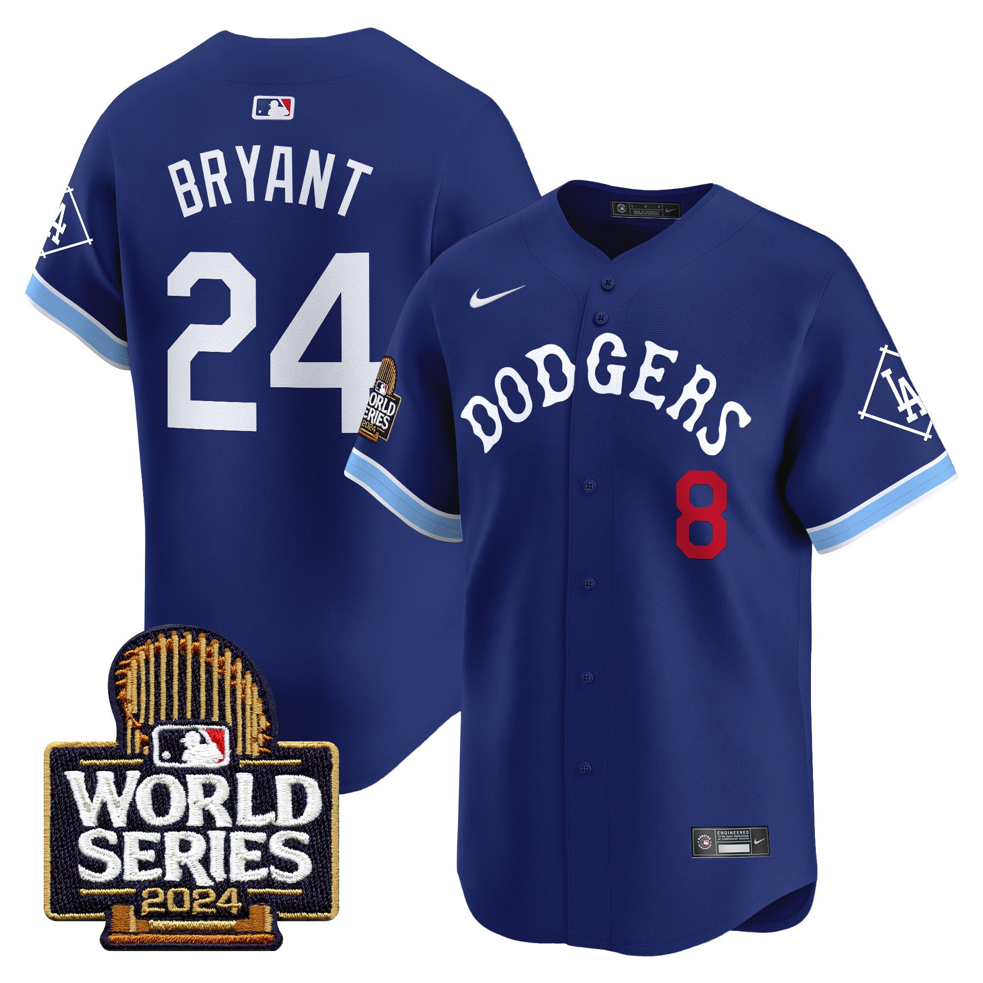 Men's Dodgers Tribute 2024 World Series Vapor Premier Limited Jersey - All Stitched - Royal, Kobe Bryant