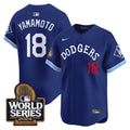Men's Dodgers Tribute 2024 World Series Vapor Premier Limited Jersey - All Stitched - Royal, Yamamoto