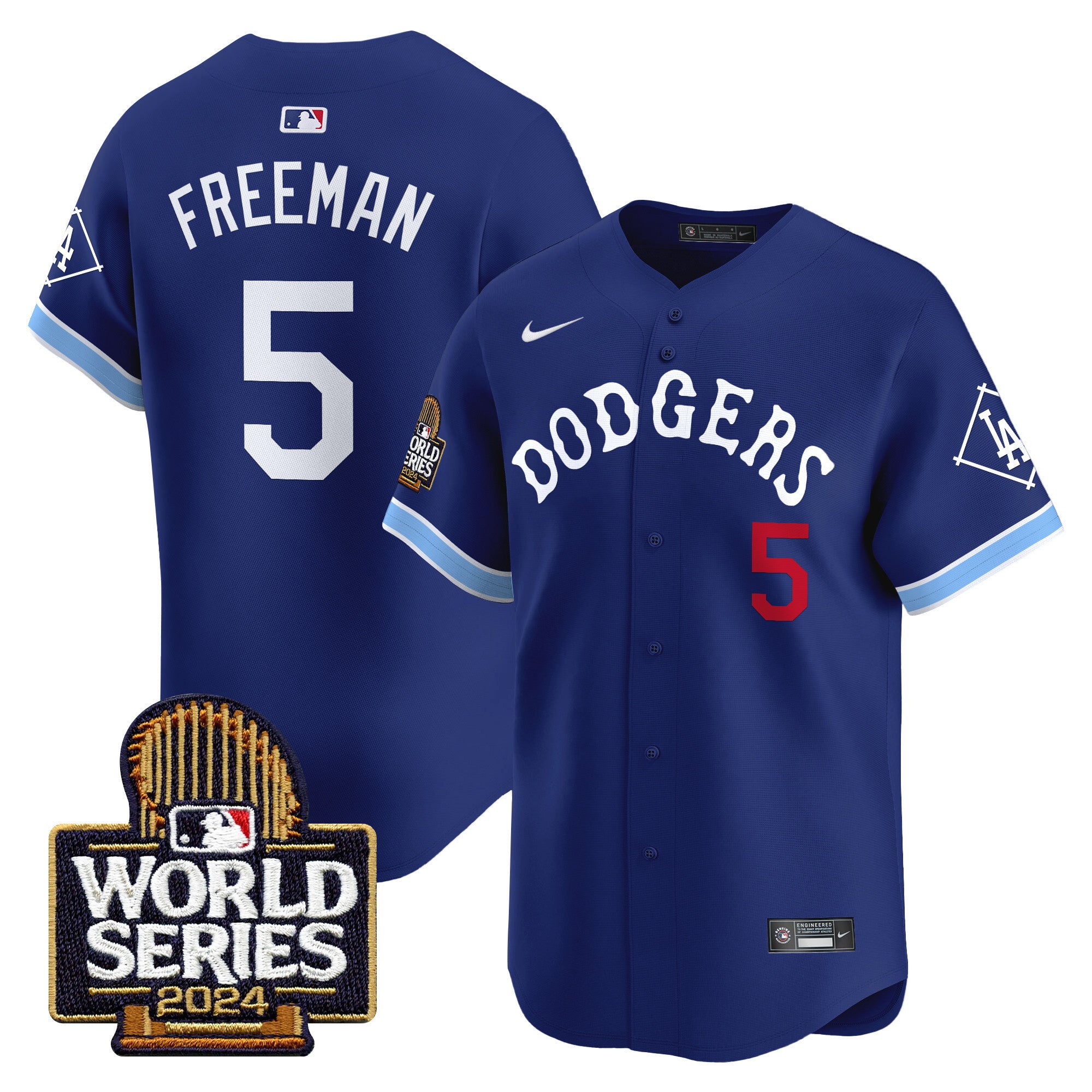 Men's Dodgers Tribute 2024 World Series Vapor Premier Limited Jersey - All Stitched - Royal, Freddie Freeman