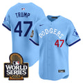 Men's Dodgers Tribute 2024 World Series Vapor Premier Limited Jersey - All Stitched - Blue, Donald Trump