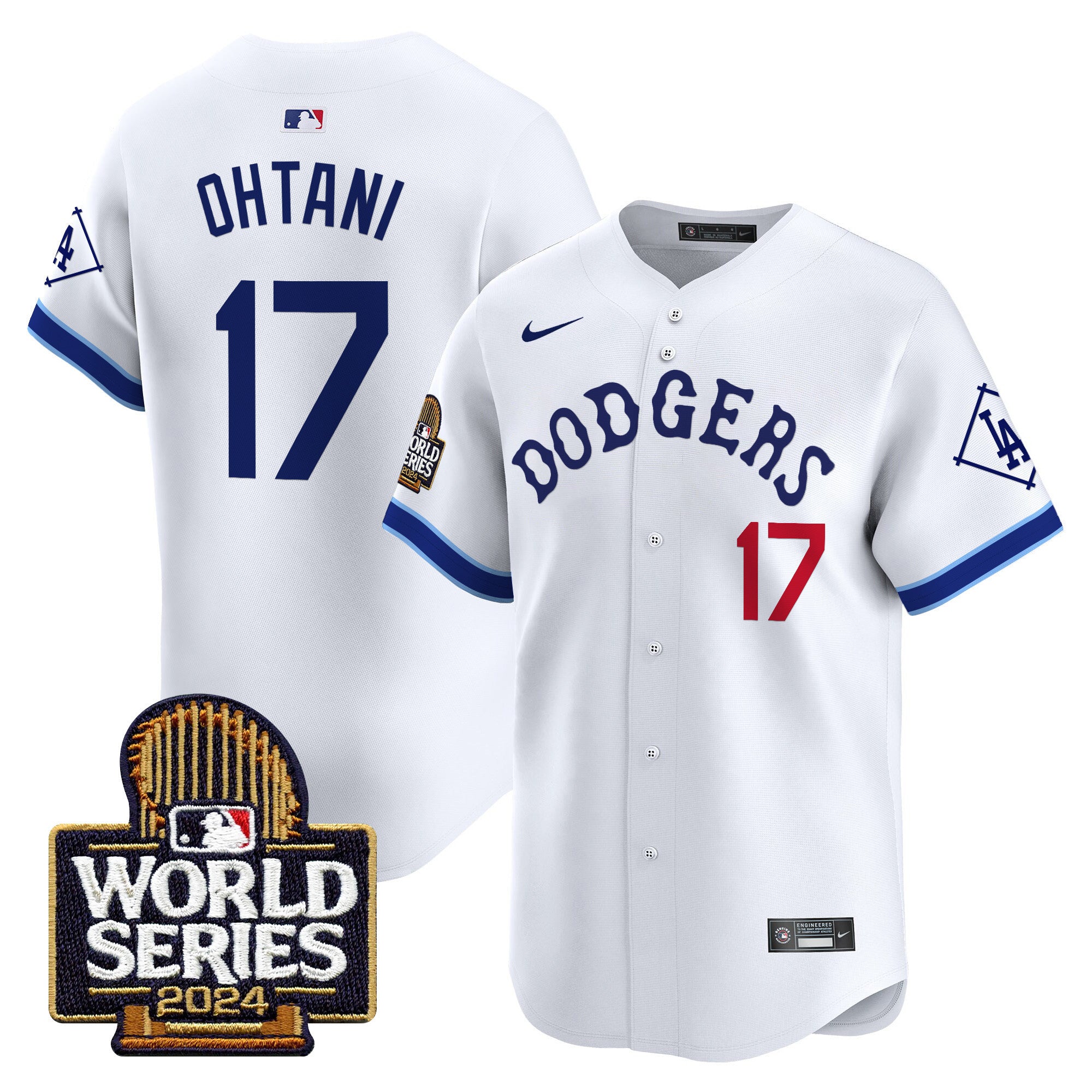 Men's Dodgers Tribute 2024 World Series Vapor Premier Limited Jersey - All Stitched - White, Shohei Ohtani