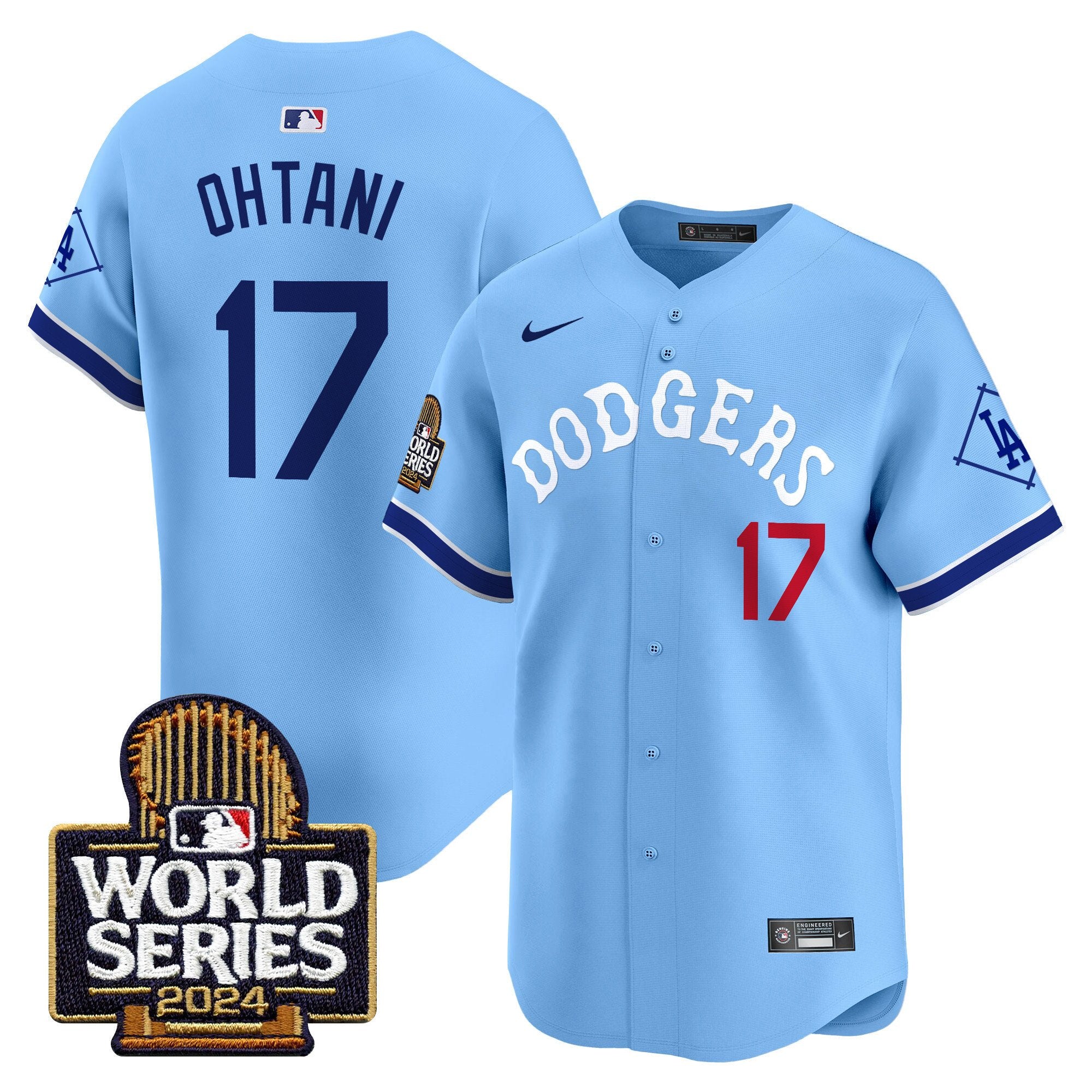 Men's Dodgers Tribute 2024 World Series Vapor Premier Limited Jersey - All Stitched - Blue, Shohei Ohtani