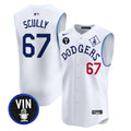 Men's Dodgers Tribute Vin Scully Patch Vapor Premier Sleeveless Jersey - All Stitched - White, Vin Scully