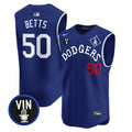 Men's Dodgers Tribute Vin Scully Patch Vapor Premier Sleeveless Jersey - All Stitched - Royal, Mookie Betts