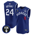 Men's Dodgers Tribute Vin Scully Patch Vapor Premier Sleeveless Jersey - All Stitched - Royal, Kobe Bryant