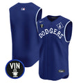 Men's Dodgers Tribute Vin Scully Patch Vapor Premier Sleeveless Jersey - All Stitched - Royal, Team