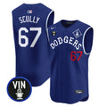 Men's Dodgers Tribute Vin Scully Patch Vapor Premier Sleeveless Jersey - All Stitched - Royal, Vin Scully