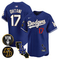 Men's Dodgers Vin & Kobe Patch Gold Trim Vapor Premier Limited Jersey V2 - All Stitched - Royal, Shohei Ohtani
