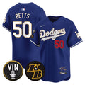 Men's Dodgers Vin Patch & Kobe Bryant Signature Vapor Premier Limited Jersey - All Stitched - Royal, Mookie Betts
