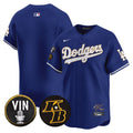 Men's Dodgers Vin Patch & Kobe Bryant Signature Vapor Premier Limited Jersey - All Stitched - Royal, Team