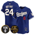 Men's Dodgers Vin Patch & Kobe Bryant Signature Vapor Premier Limited Jersey - All Stitched - Royal, Kobe Bryant