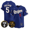 Men's Dodgers Vin Patch & Kobe Bryant Signature Vapor Premier Limited Jersey - All Stitched - Royal, Freddie Freeman
