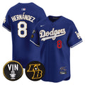 Men's Dodgers Vin Patch & Kobe Bryant Signature Vapor Premier Limited Jersey - All Stitched - Royal, Kike Hernandez
