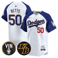 Men's Dodgers Vin Patch & Kobe Bryant Signature Vapor Premier Limited Jersey - All Stitched - White Alternate, Mookie Betts