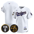 Men's Dodgers Vin Patch & Kobe Bryant Signature Vapor Premier Limited Jersey - All Stitched - White, Team