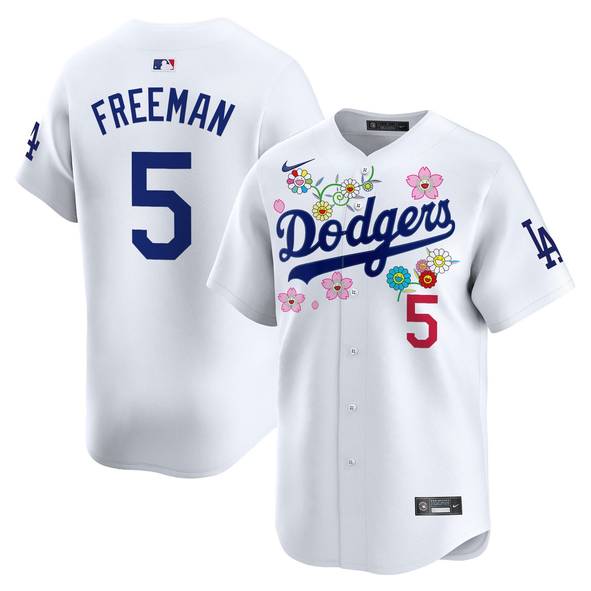 Men's Dodgers x Takashi Murakami 2025 Vapor Premier Limited Jersey - Stitched - White, Freddie Freeman