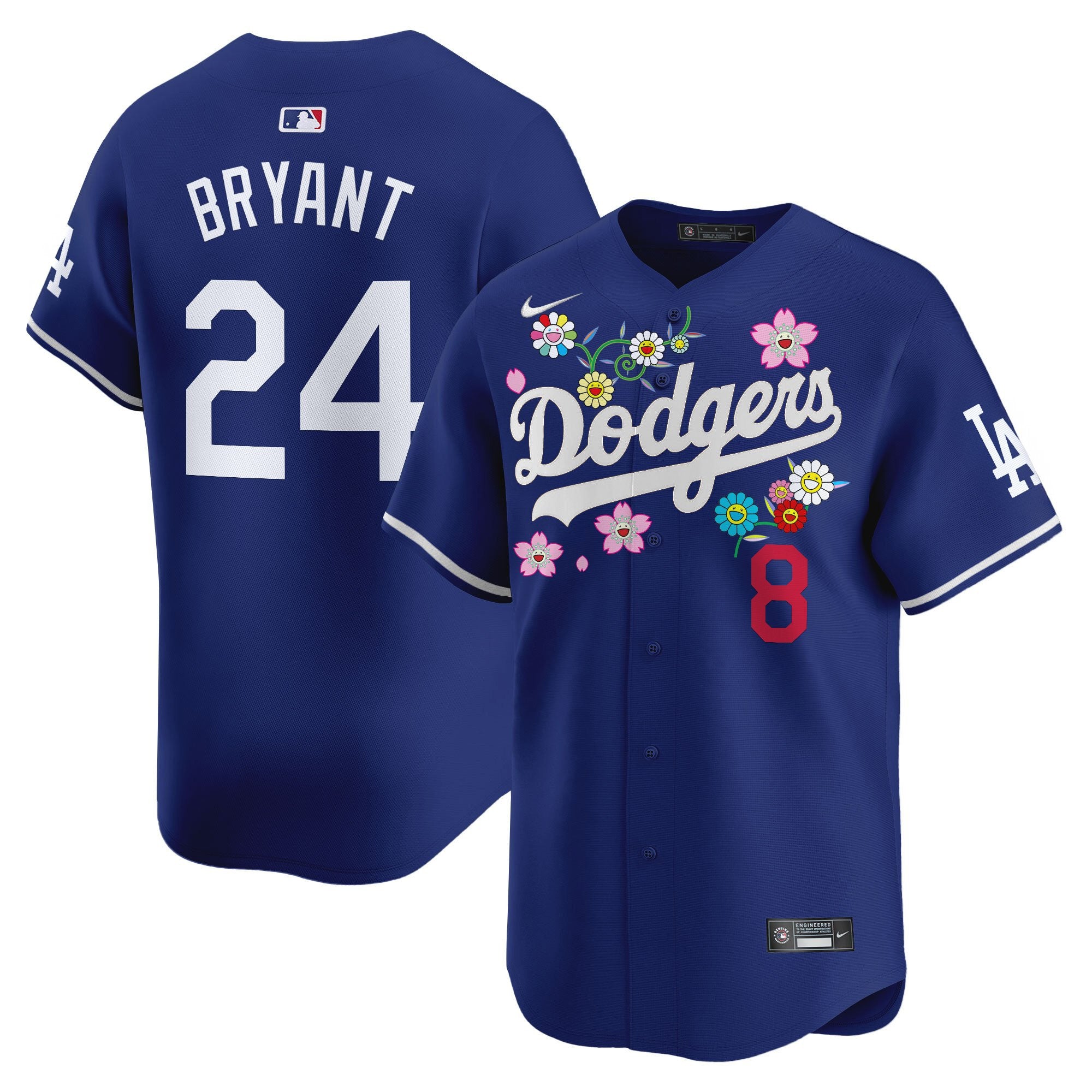 Men's Dodgers x Takashi Murakami 2025 Vapor Premier Limited Jersey - Stitched - Royal, Kobe Bryant