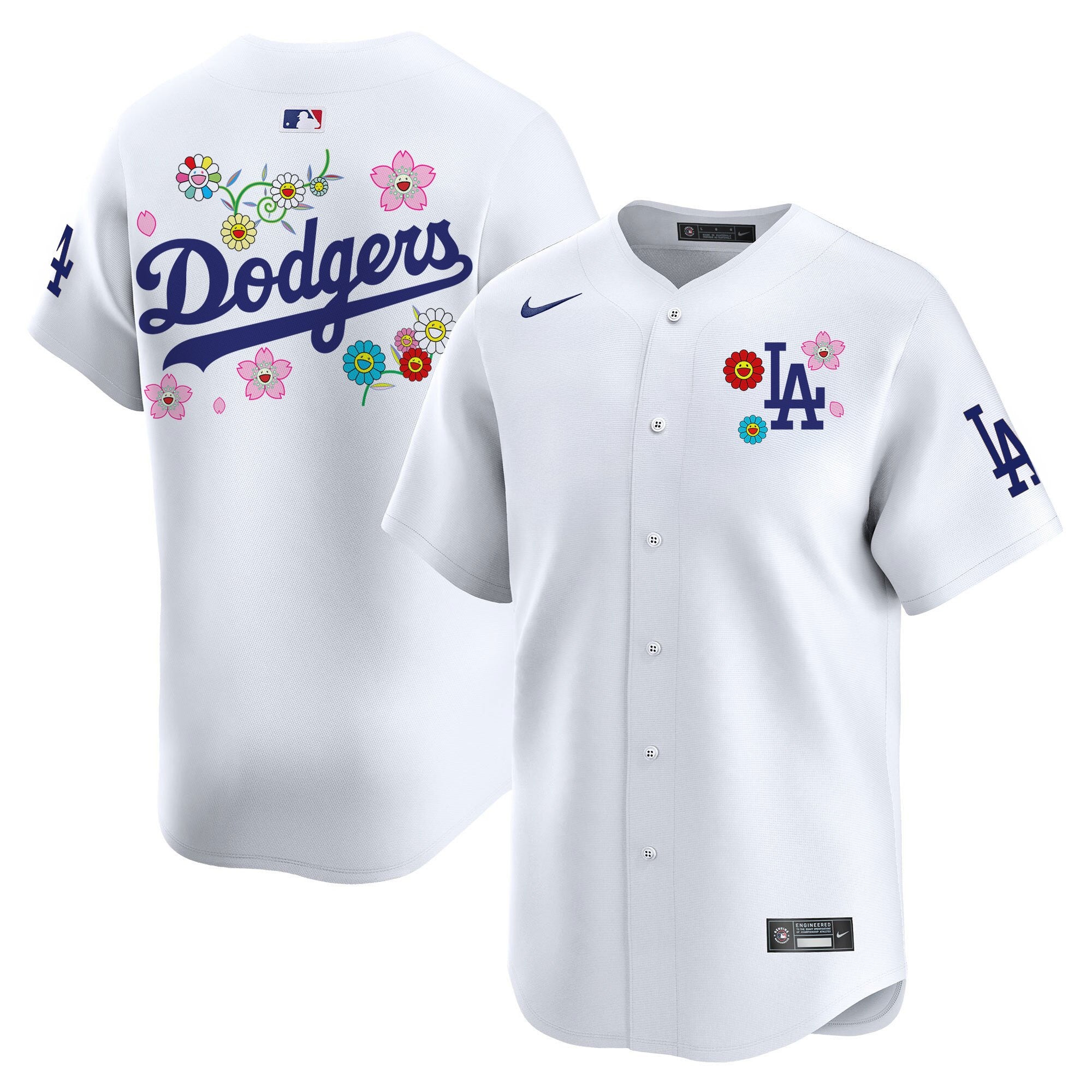 Men's Dodgers x Takashi Murakami 2025 Vapor Premier Limited Jersey - Stitched - White, Team