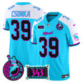 Men's Dolphins "Dan the Man Record Breaker" Patch Vapor Limited Jersey - All Stitched - Aqua Alternate, Larry Csonka