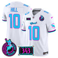 Men's Dolphins "Dan the Man Record Breaker" Patch Vapor Limited Jersey - All Stitched - White, Tyreek Hill