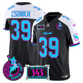 Men's Dolphins "Dan the Man Record Breaker" Patch Vapor Limited Jersey - All Stitched - Black Alternate, Larry Csonka