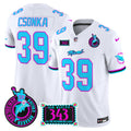 Men's Dolphins "Dan the Man Record Breaker" Patch Vapor Limited Jersey - All Stitched - White, Larry Csonka