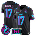 Men's Dolphins "Dan the Man Record Breaker" Patch Vapor Limited Jersey - All Stitched - Black, Jaylen Waddle