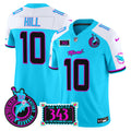 Men's Dolphins "Dan the Man Record Breaker" Patch Vapor Limited Jersey - All Stitched - Aqua Alternate, Tyreek Hill