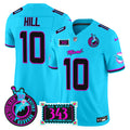 Men's Dolphins "Dan the Man Record Breaker" Patch Vapor Limited Jersey - All Stitched - Aqua, Tyreek Hill