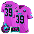 Men's Dolphins "Dan the Man Record Breaker" Patch Vapor Limited Jersey - All Stitched - Pink, Larry Csonka
