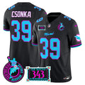 Men's Dolphins "Dan the Man Record Breaker" Patch Vapor Limited Jersey - All Stitched - Black, Larry Csonka